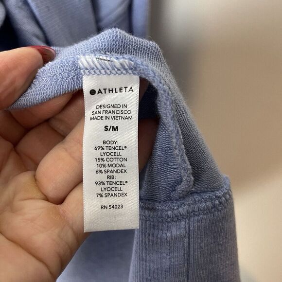 Athleta Lotus Wrap Blue Open Front Cardigan Sweater Women's Size S/M Str… - Picture 6 of 8